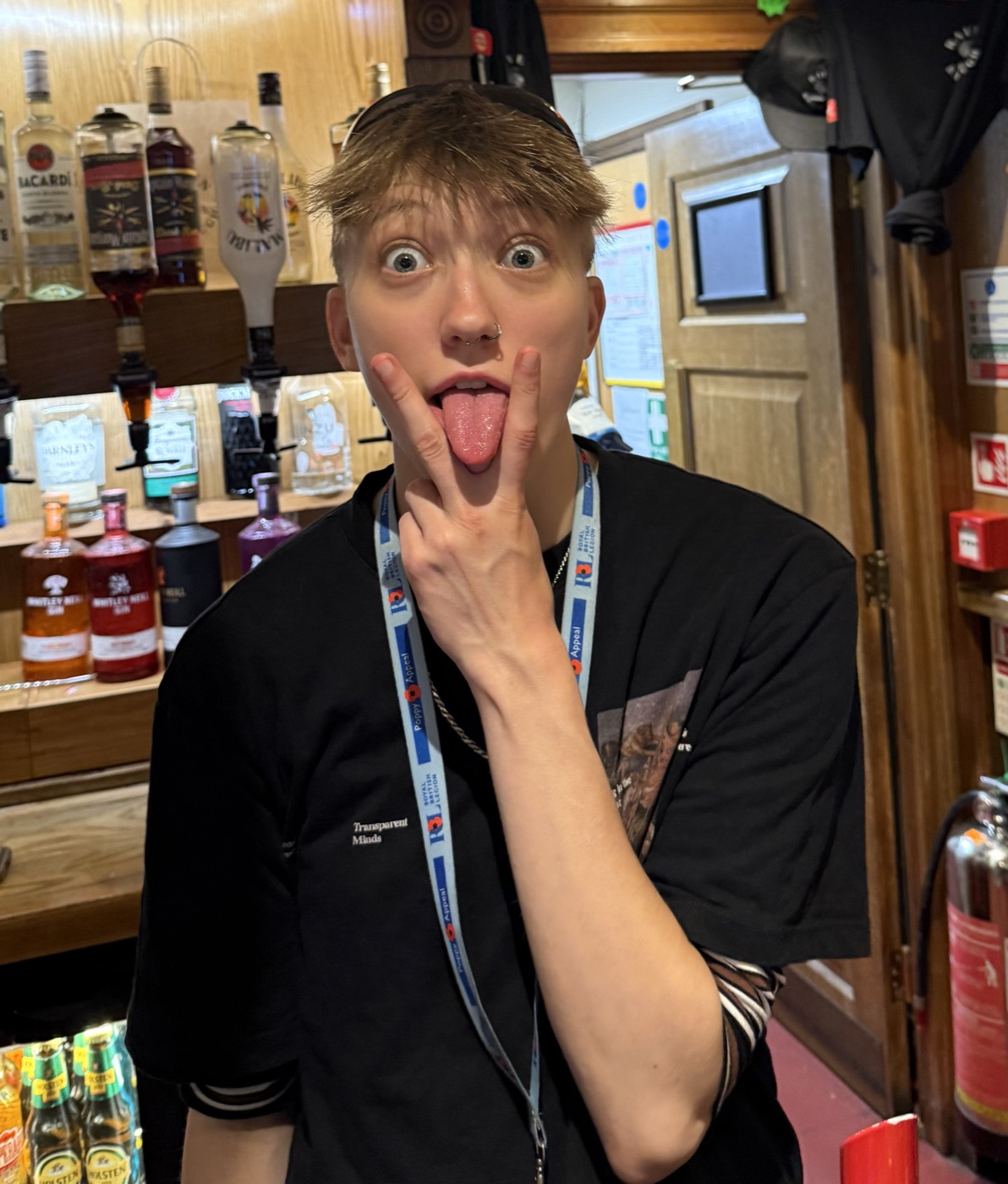 TwatNav's founder behind the bar, pulling a face at the camera